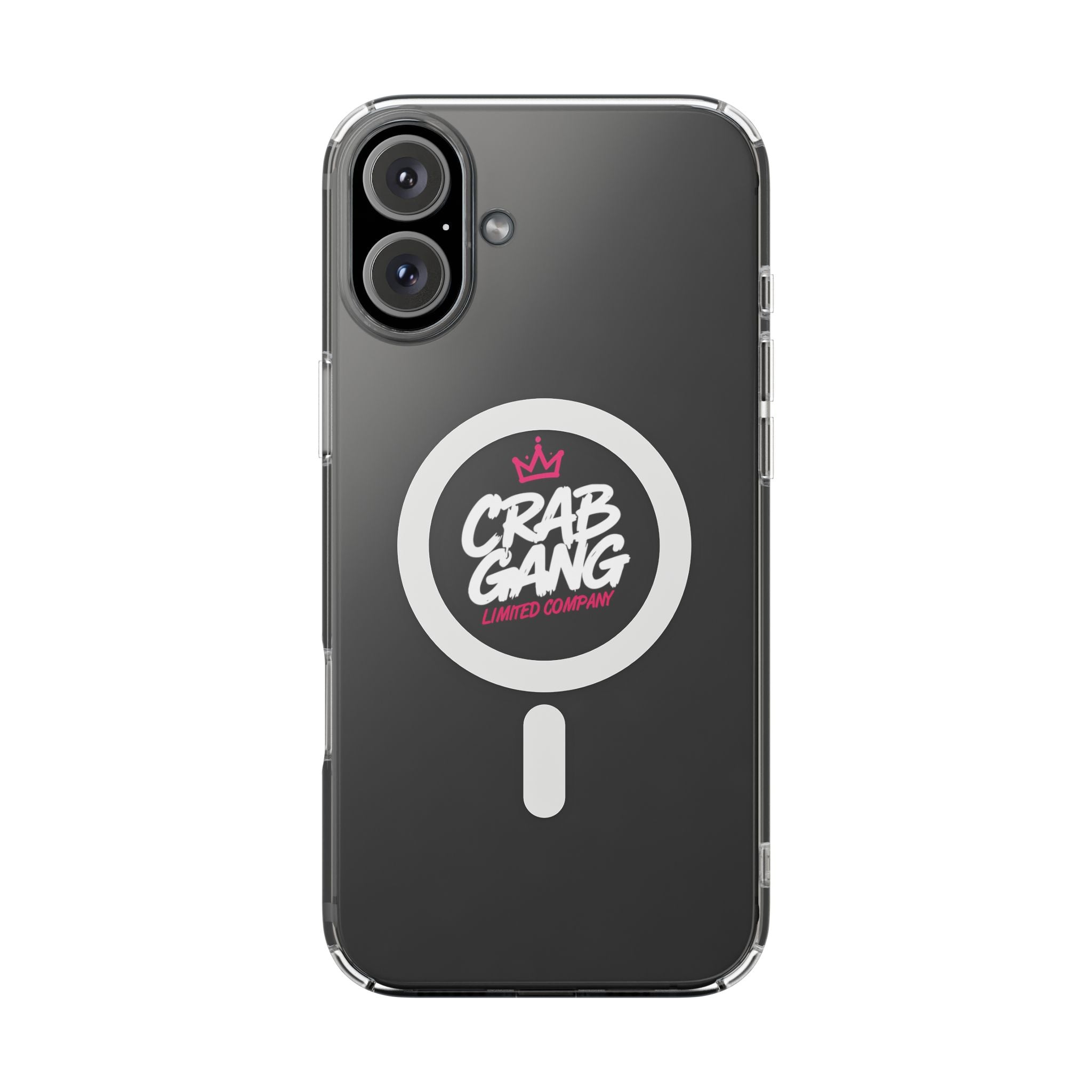 Clear Magnetic Phone Case — “Crab Gang” Logo Impact-Resistant Cover