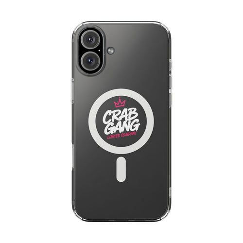 Clear Magnetic Phone Case — “Crab Gang” Logo Impact-Resistant Cover
