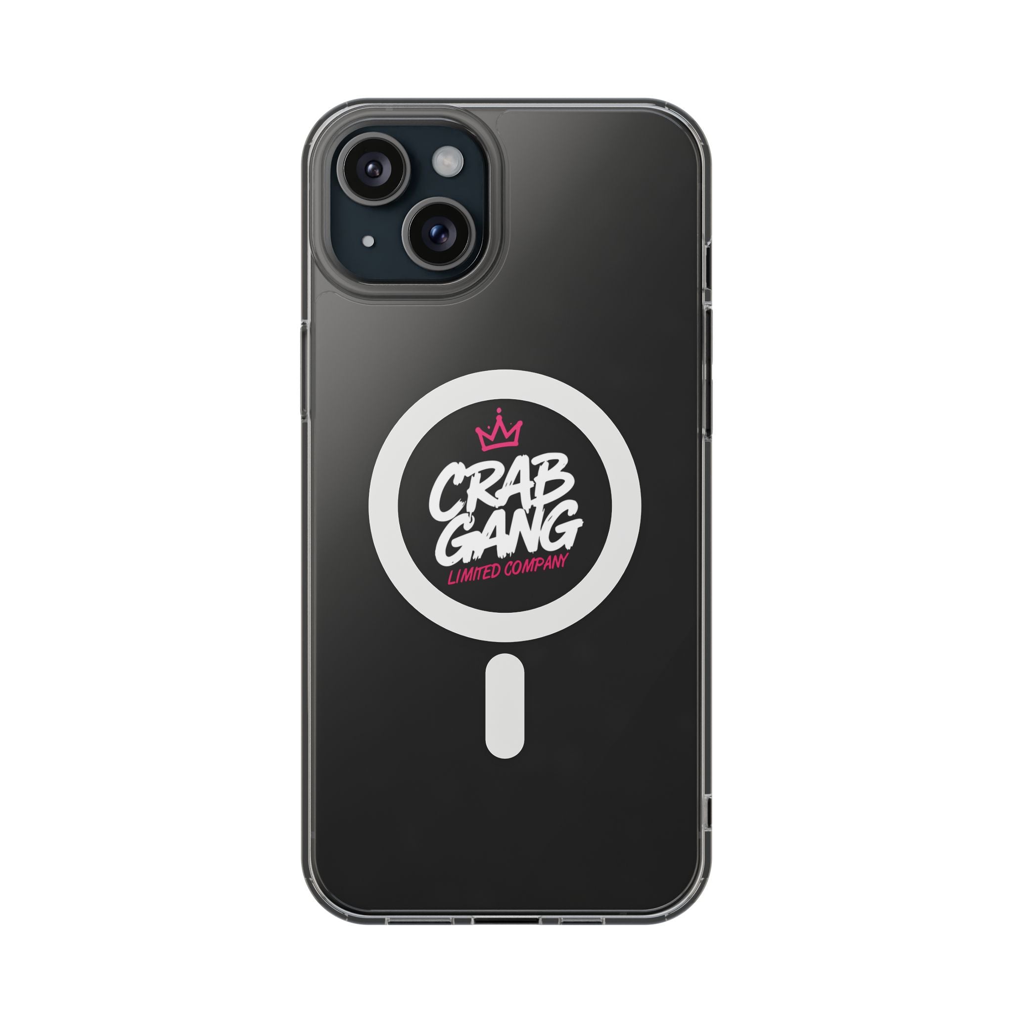 Clear Magnetic Phone Case — “Crab Gang” Logo Impact-Resistant Cover