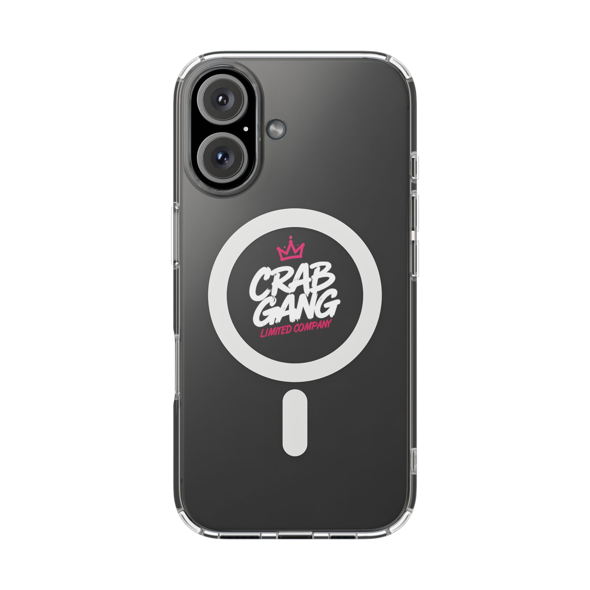 Clear Magnetic Phone Case — “Crab Gang” Logo Impact-Resistant Cover