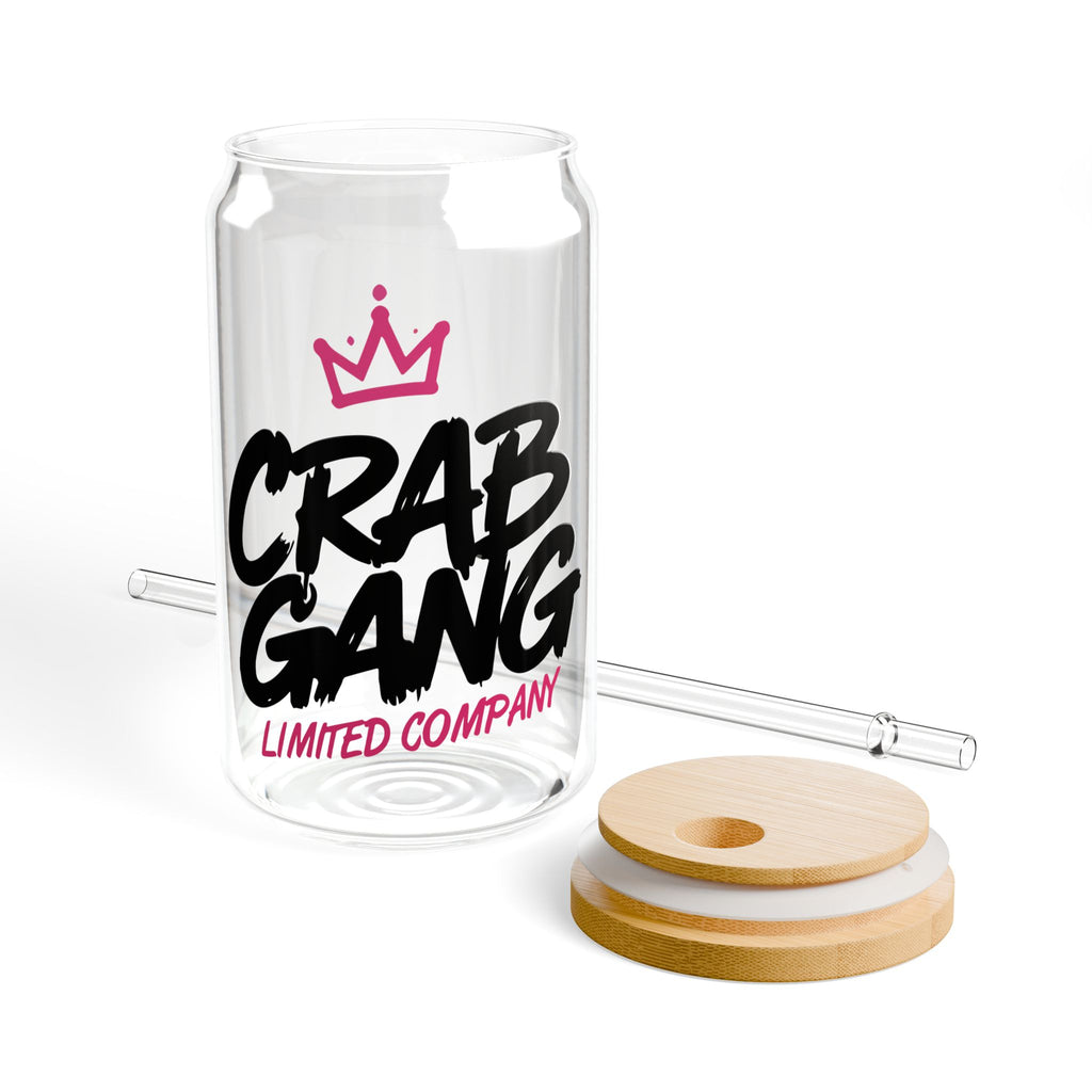 Crab Gang 16oz Sipper Glass with Straw – 'Limited Company' Clear Drink Tumbler